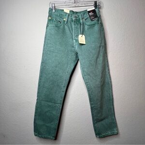 NEW Levi’s 501 Original Cropped Jeans 100% Cotton 26x26 Green High Rise NWT